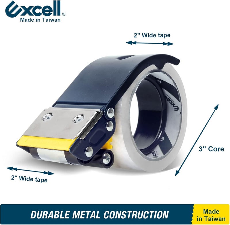 excell ET-22686 Anti-Backflow Metal Packaging Tape Dispenser (2" Wide): Ideal for Packaging, Transportation, and Box Sealing. Includes Tape Gun and 1 roll of Tape. Durable Metal Construction. - Image 4